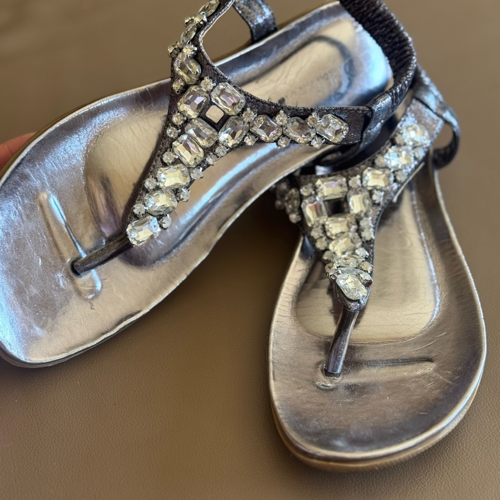 Embellished Sandals with Rhinestones - Picture 2 of 7